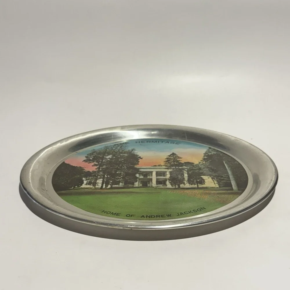 Vintage Souvenir Tin Tray of President Andrew Jackson's Home‎ The Hermitage Tenn